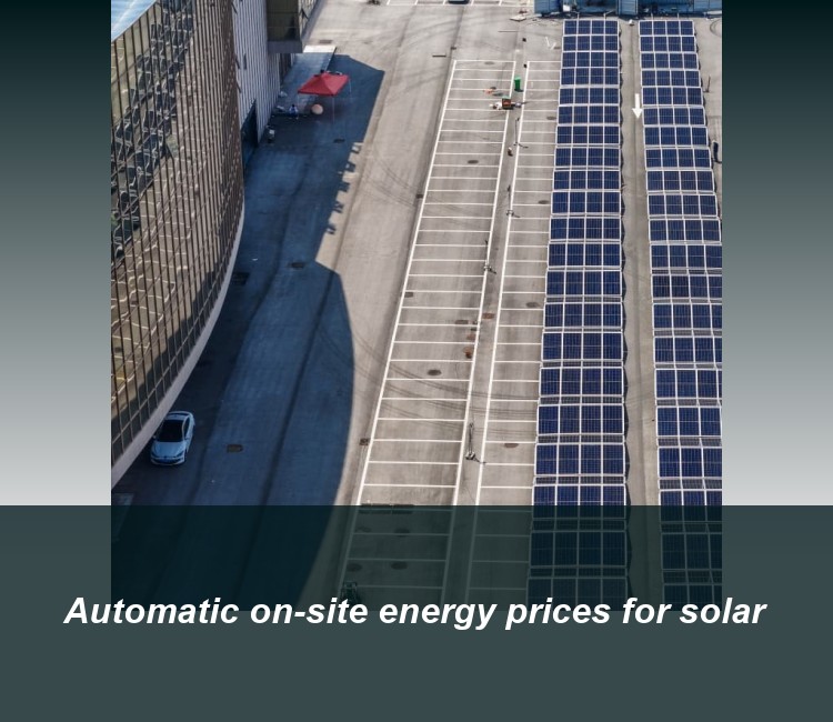 Automatic on-site energy prices for solar