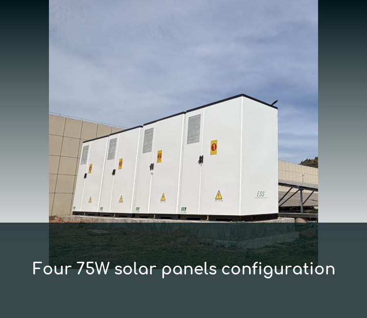 Four 75W solar panels configuration
