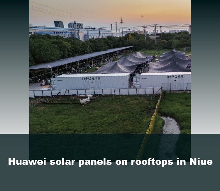 Huawei solar panels on rooftops in Niue