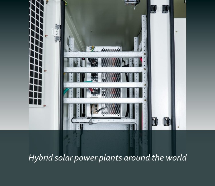 Hybrid solar power plants around the world