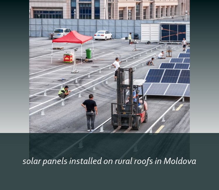 solar panels installed on rural roofs in Moldova