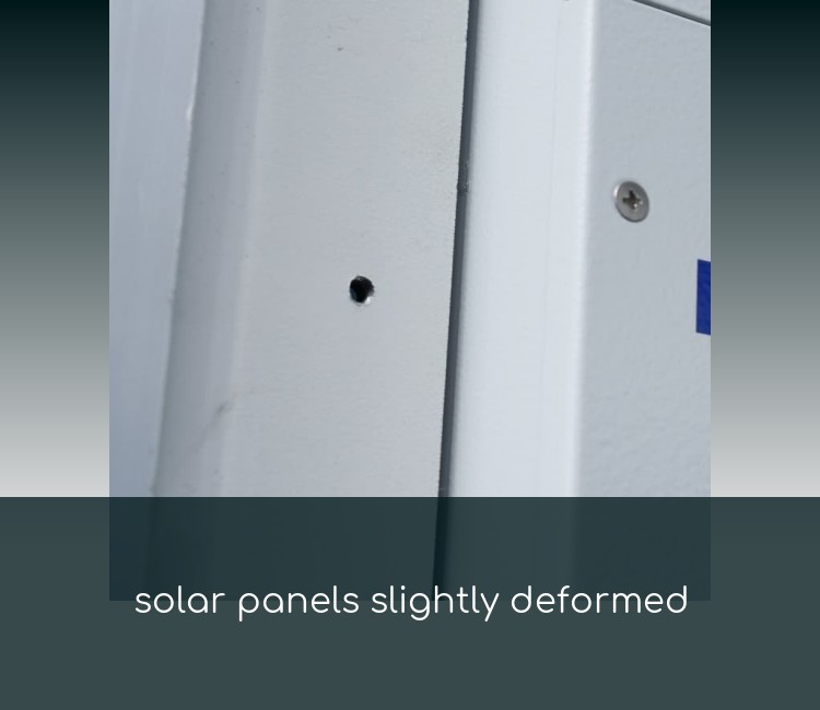 solar panels slightly deformed