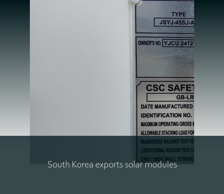 South Korea exports solar modules