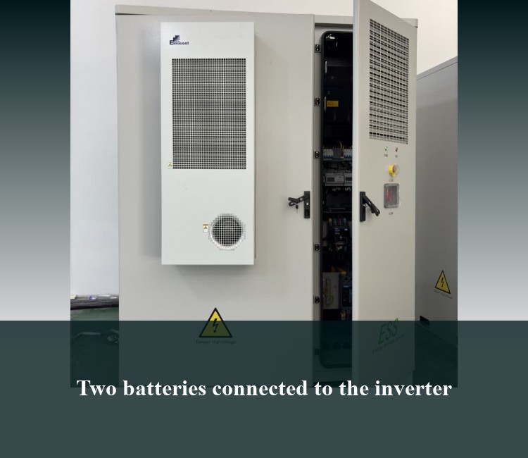 Two batteries connected to the inverter