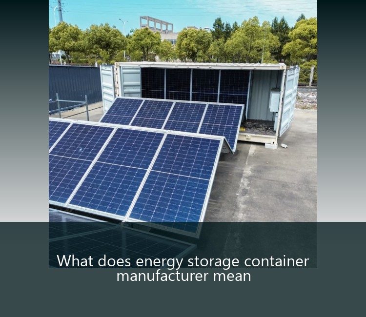 What does energy storage container manufacturer mean