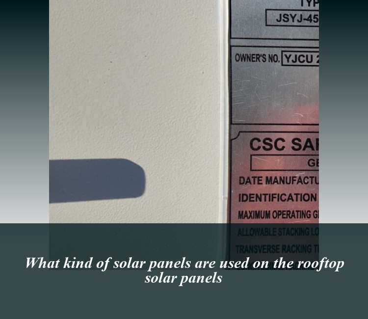 What kind of solar panels are used on the rooftop solar panels